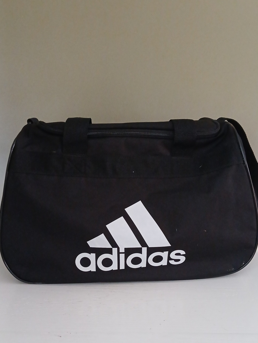 adidas Black Duffel Bag with White Logo